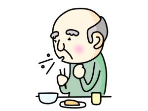 むせる高齢者
