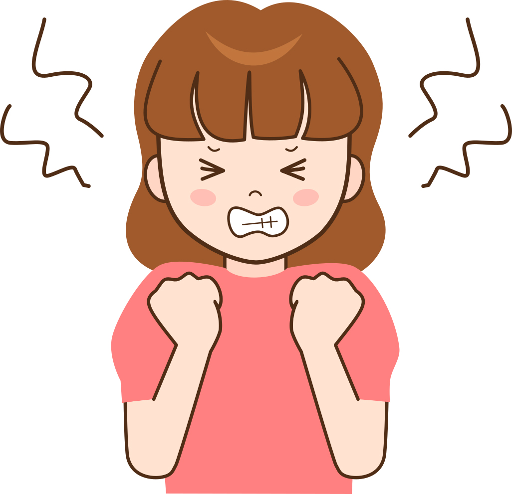 歯ぎしりをする女性